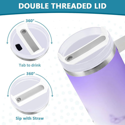Pink Rose Floral Roses 30 oz Tumbler with Handle and Straw Lid, Insulated Stainless Steel Water Bottle Portable Travel Coffee Tea Mug Cup