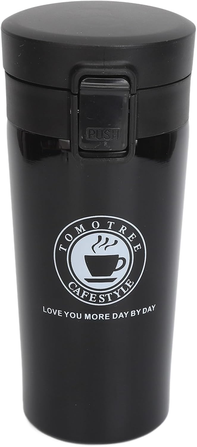Insulated Coffee Cup, Premium Stainless Steel Double Wall Travel Mug with Leakproof Snap Flip Lid s and Office Use 380ml