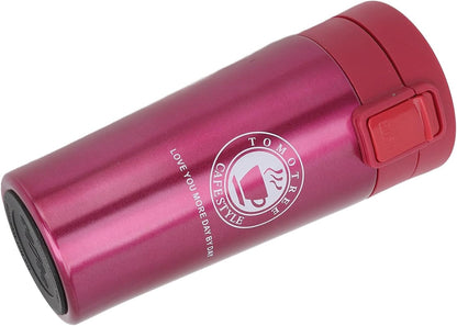 Insulated Coffee Cup, Premium Stainless Steel Double Wall Travel Mug with Leakproof Snap Flip Lid s and Office Use 380ml