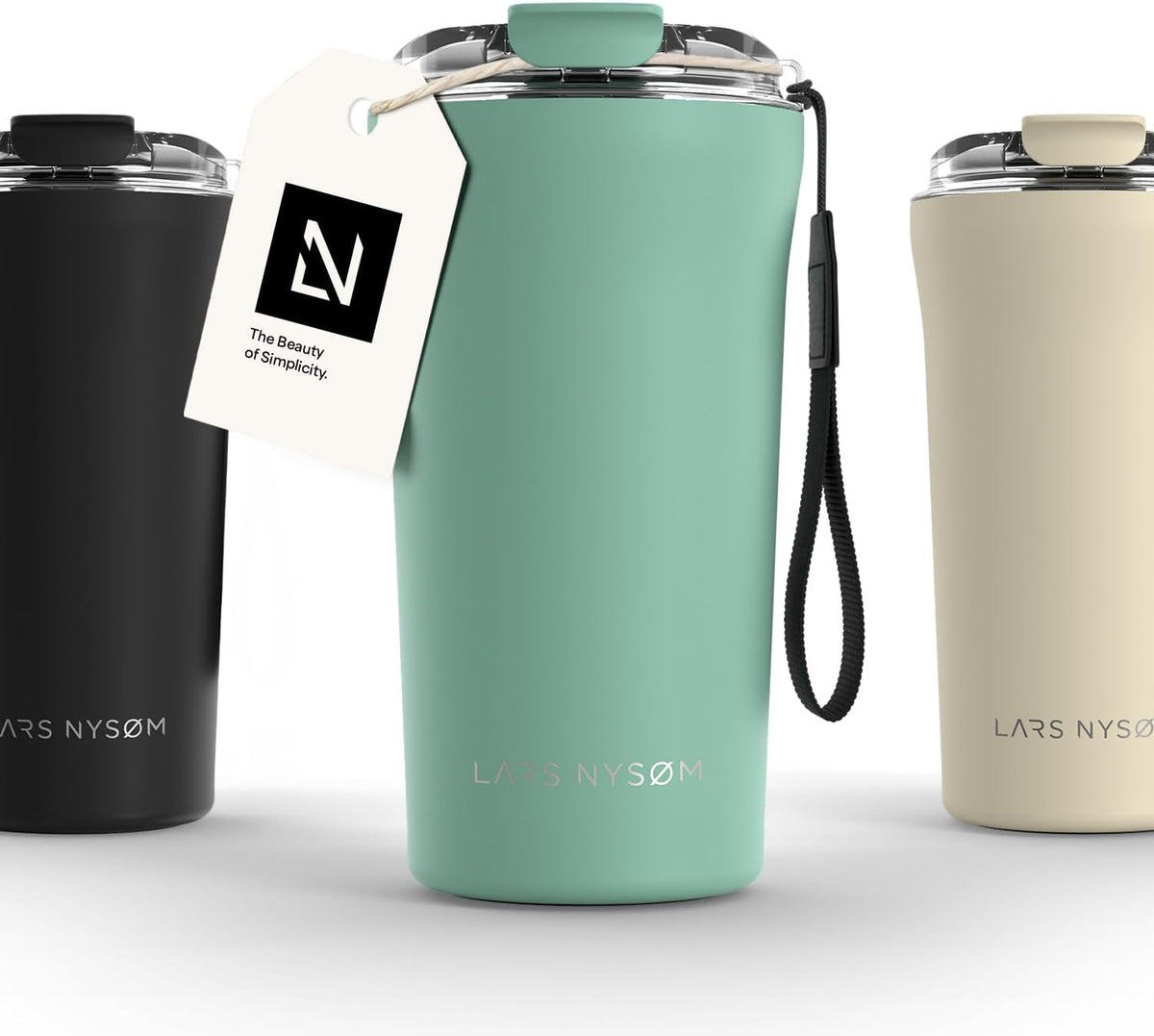 LARS NYSØM Thermo Coffee Mug to go with Strap 13oz - Coffee Travel Mug