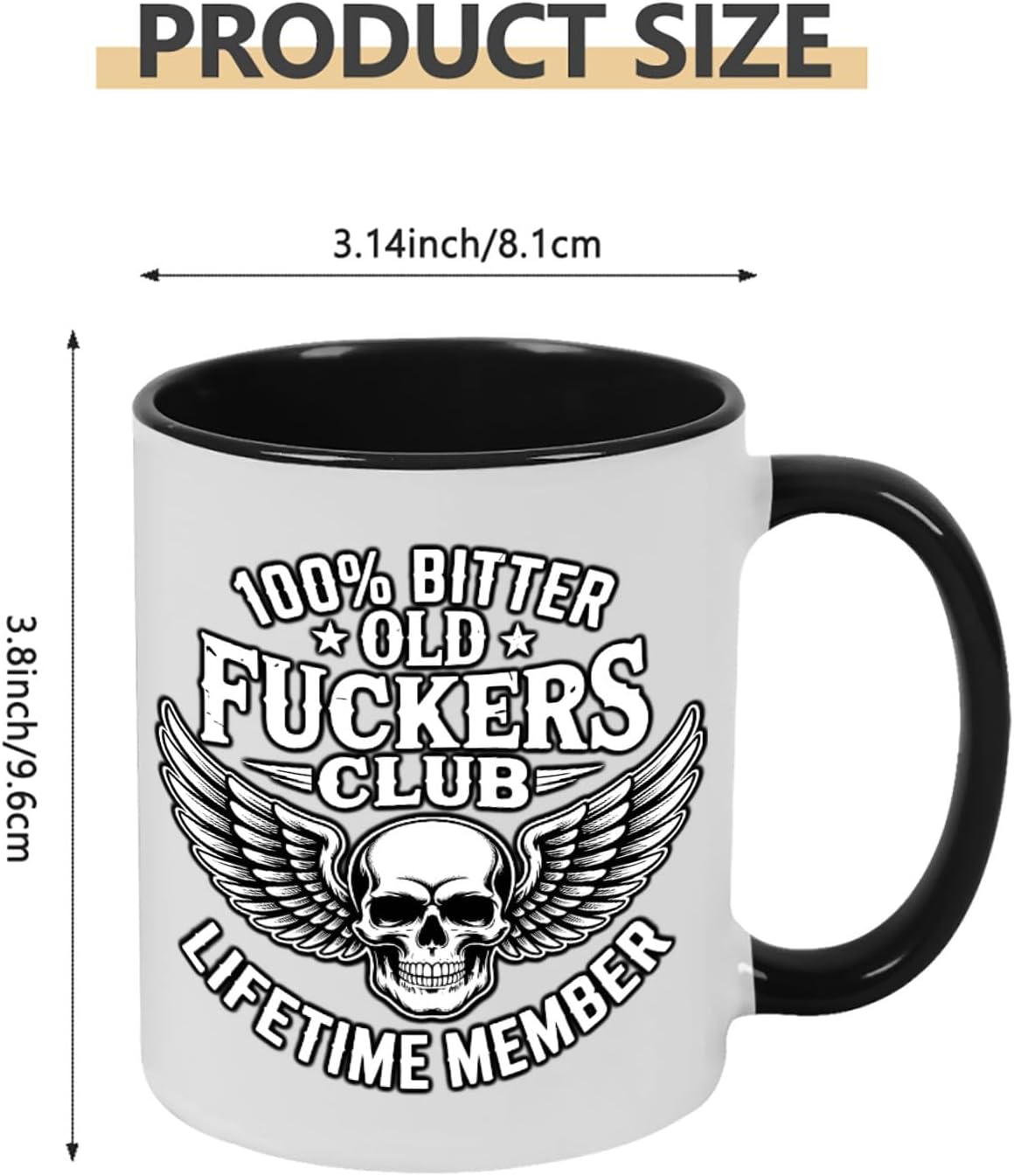 Old Fuckers Club, 100% Bitter Lifetimes Member travel coffee mug with handle