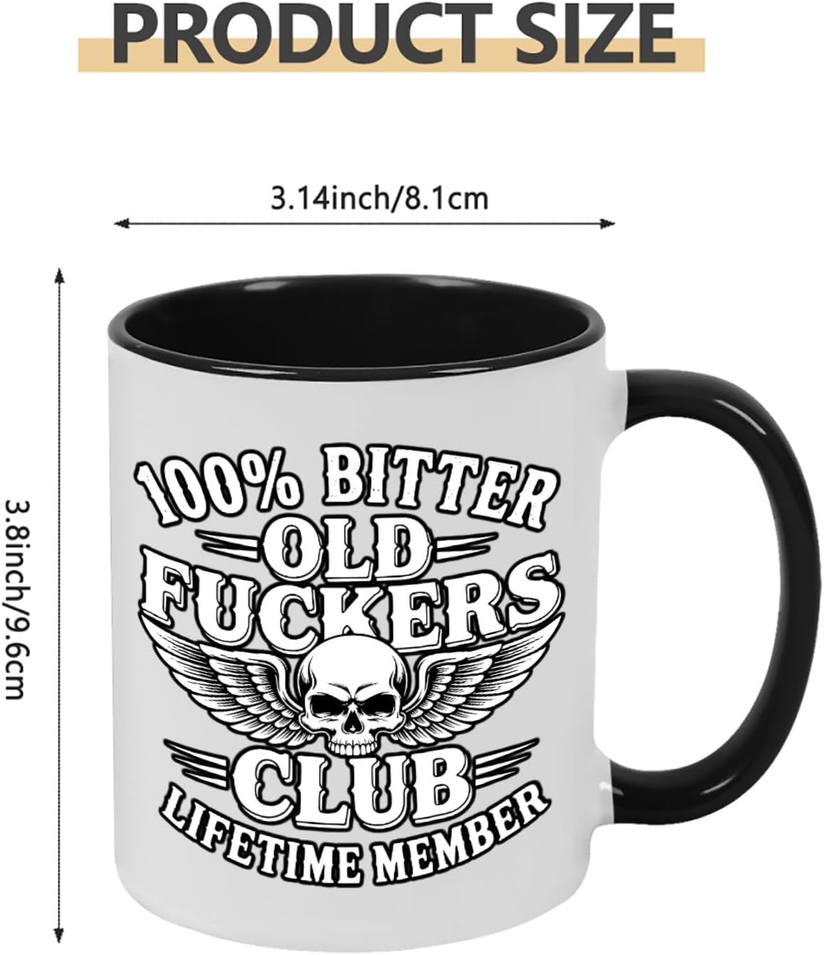 Old Fuckers Club, 100% Bitter Lifetimes Member travel coffee mug with handle
