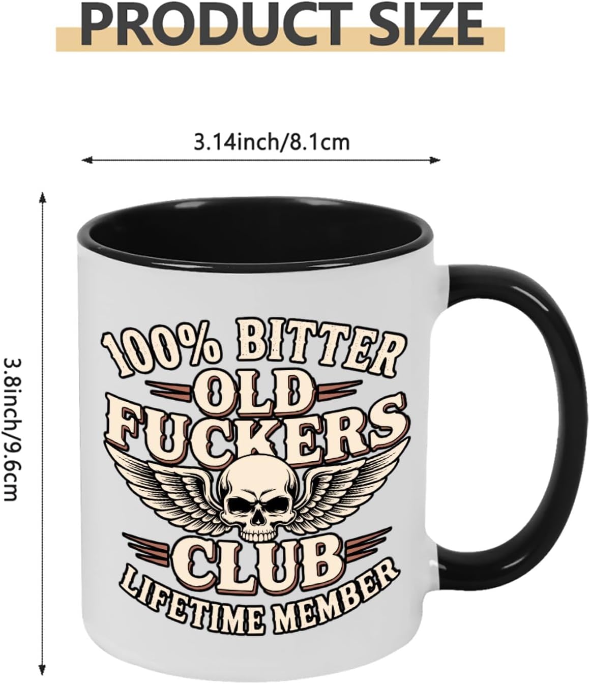 Old Fuckers Club, 100% Bitter Lifetimes Member travel coffee mug with handle