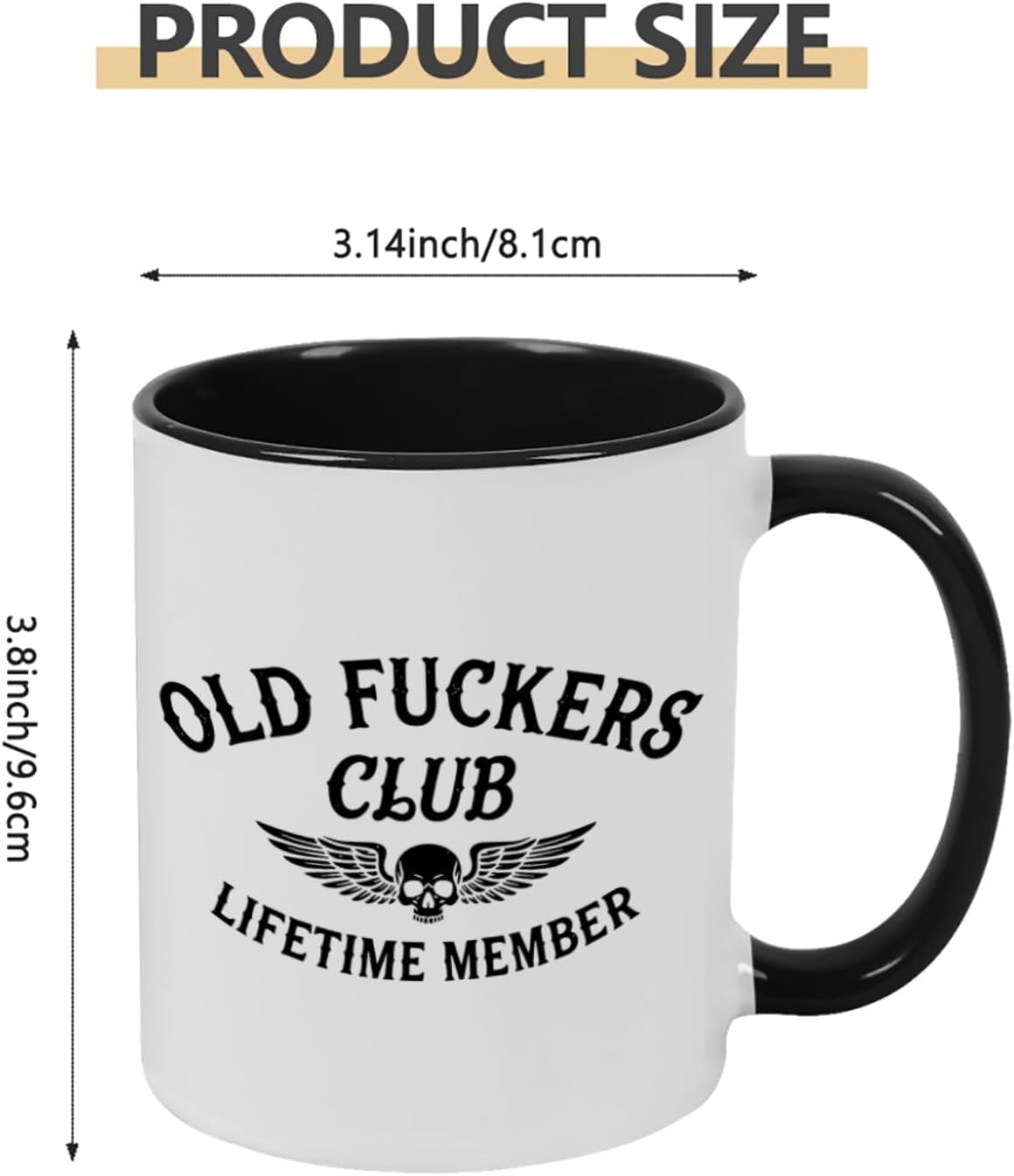 Old Fuckers Club, 100% Bitter Lifetimes Member travel coffee mug with handle