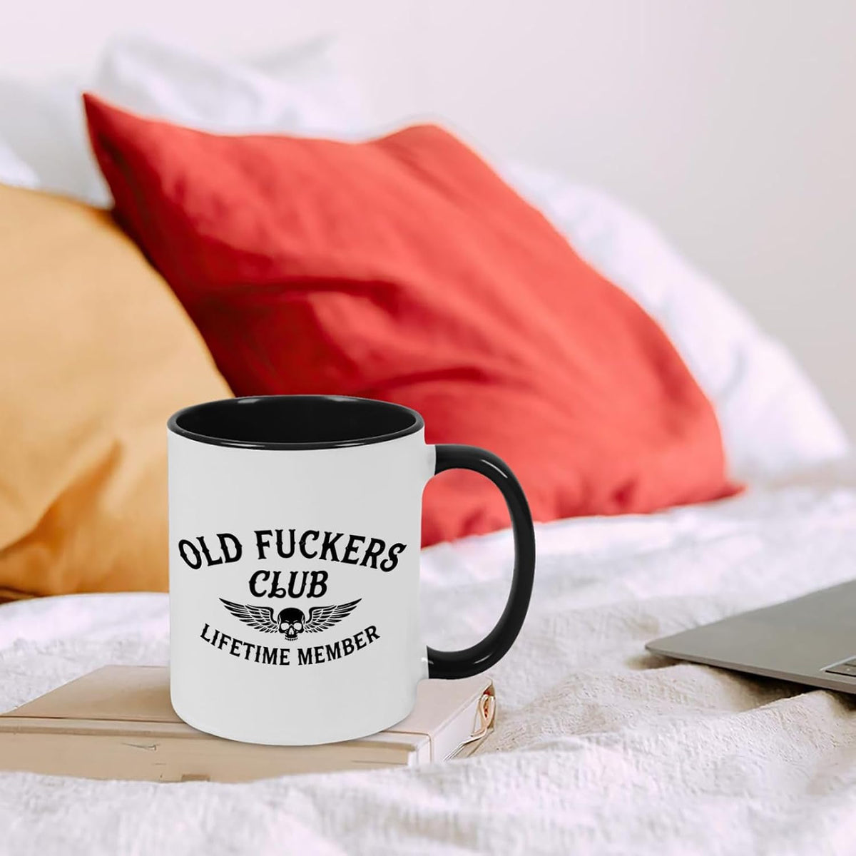 Old Fuckers Club, 100% Bitter Lifetimes Member travel coffee mug with handle