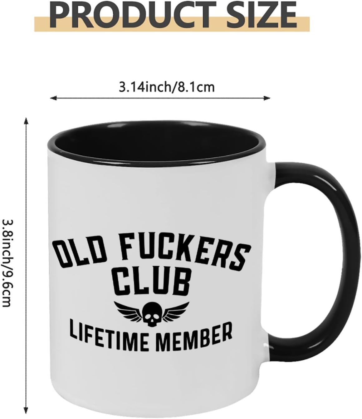 Old Fuckers Club, 100% Bitter Lifetimes Member travel coffee mug with handle