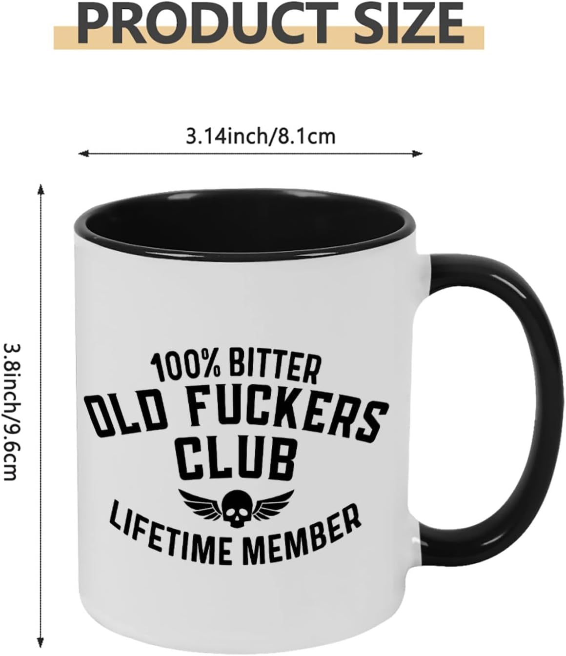 Old Fuckers Club, 100% Bitter Lifetimes Member travel coffee mug with handle