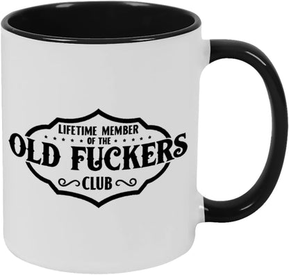 Old Fuckers Club, 100% Bitter Lifetimes Member travel coffee mug with handle