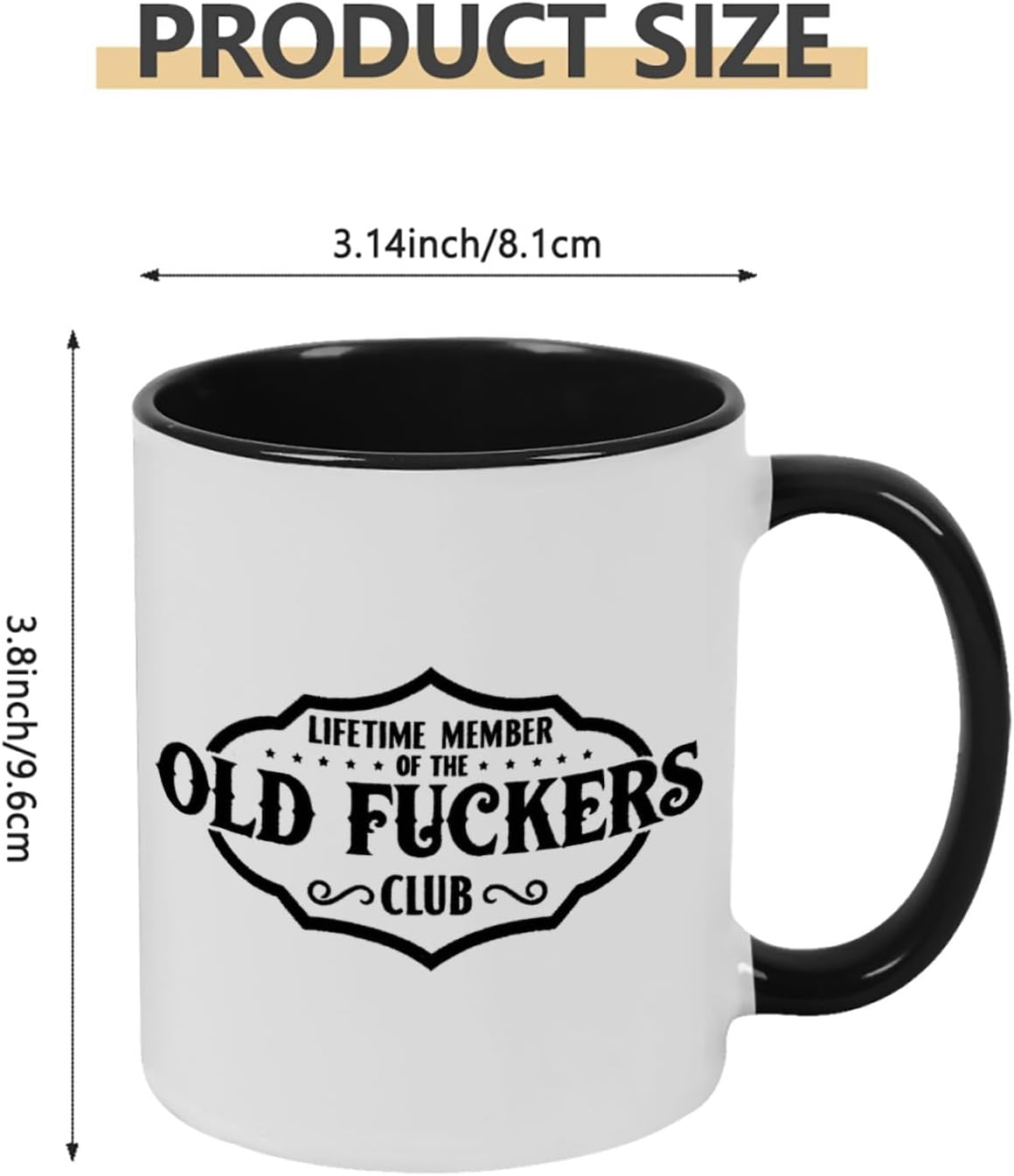 Old Fuckers Club, 100% Bitter Lifetimes Member travel coffee mug with handle
