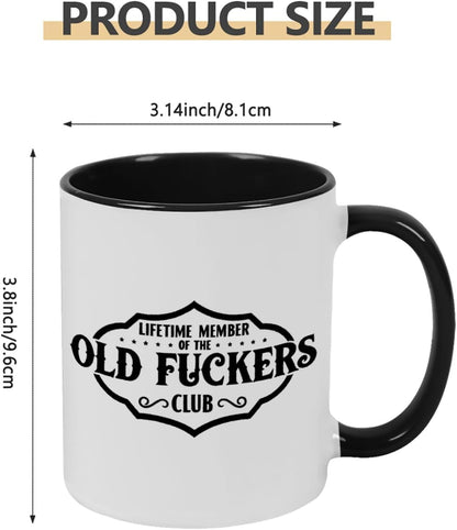 Old Fuckers Club, 100% Bitter Lifetimes Member travel coffee mug with handle