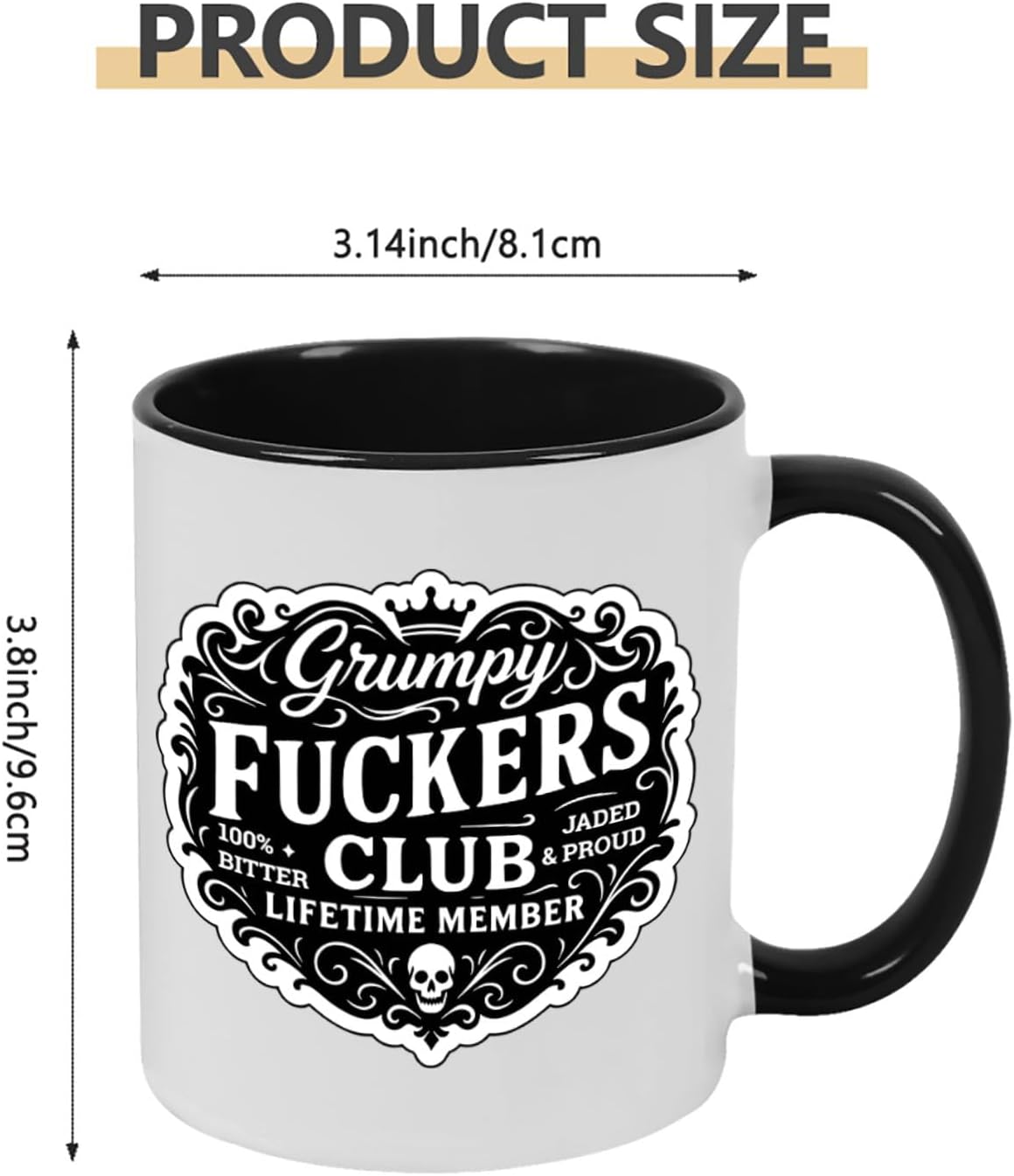 Old Fuckers Club, 100% Bitter Lifetimes Member travel coffee mug with handle