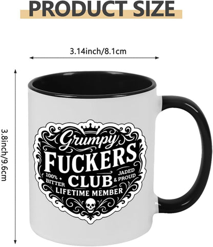 Old Fuckers Club, 100% Bitter Lifetimes Member travel coffee mug with handle