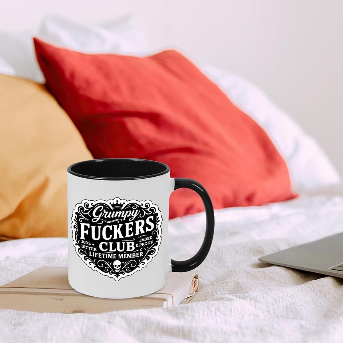 Old Fuckers Club, 100% Bitter Lifetimes Member travel coffee mug with handle