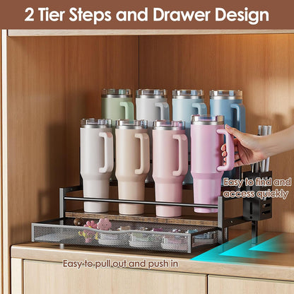 Water Bottle Organizer for Full 40 oz Stanley/Tumbler, Brown