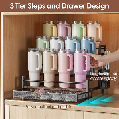 Water Bottle Organizer for Full 40 oz Stanley/Tumbler, Brown