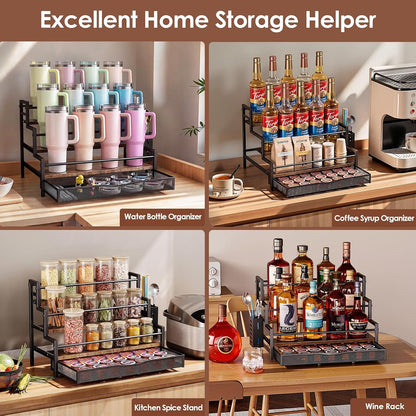 Water Bottle Organizer for Full 40 oz Stanley/Tumbler, Brown