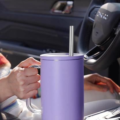 8PCS Stainless Steel Straws Fit for 40oz Stanley Tumblers, Silver