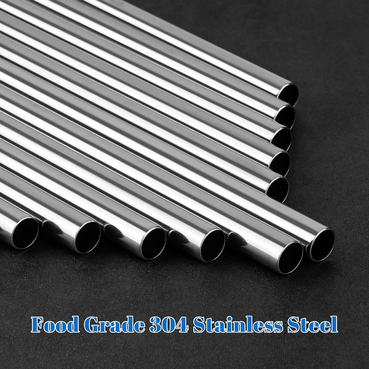 8PCS Stainless Steel Straws Fit for 40oz Stanley Tumblers, Silver