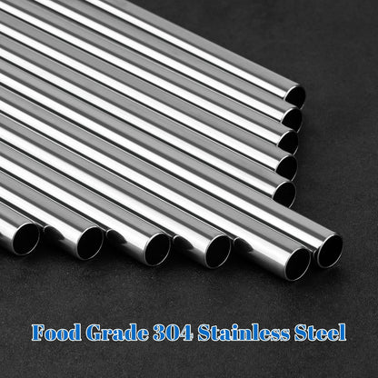 8PCS Stainless Steel Straws Fit for 40oz Stanley Tumblers, Silver