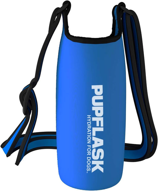PupFlask Insulated Neoprene Dog Water Bottle Holder Sling with Wide Adjustable Shoulder Strap, Great for Travel, Walking, Hiking, Portable Pet Water Bottle Holder (40 OZ, Nebulas Blue)