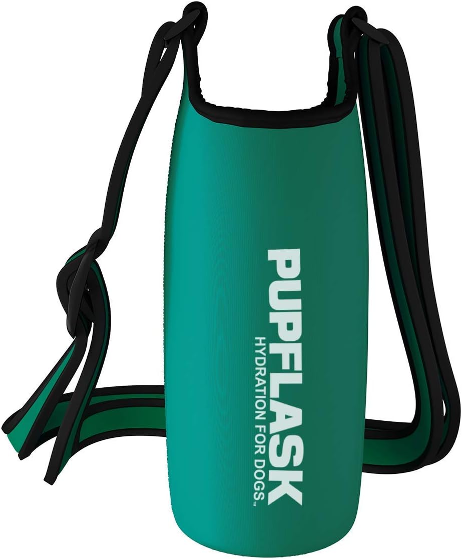 PupFlask Insulated Neoprene Dog Water Bottle Holder Sling with Wide Adjustable Shoulder Strap, Great for Travel, Walking, Hiking, Portable Pet Water Bottle Holder (40 OZ, Nebulas Blue)