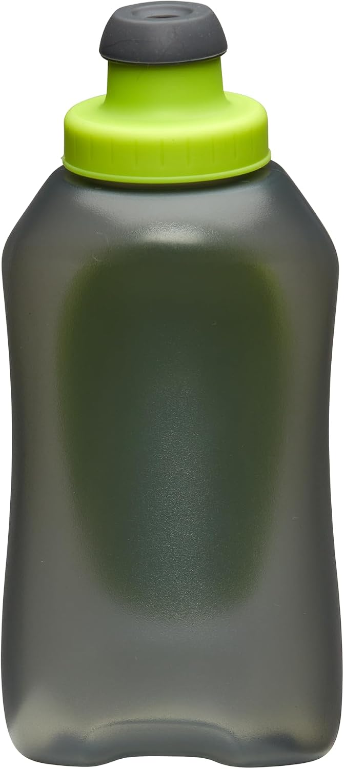 Nathan SpeedView Insulated Handheld Running Water Bottle Flask 18oz – Double-Wall Insulation, Ergonomic Grip, Blast Valve Cap, Phone & Key Storage Pockets, Reflective Design