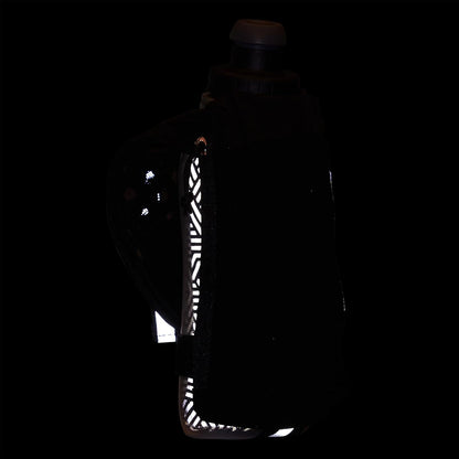 Nathan SpeedView Insulated Handheld Running Water Bottle Flask 18oz – Double-Wall Insulation, Ergonomic Grip, Blast Valve Cap, Phone & Key Storage Pockets, Reflective Design