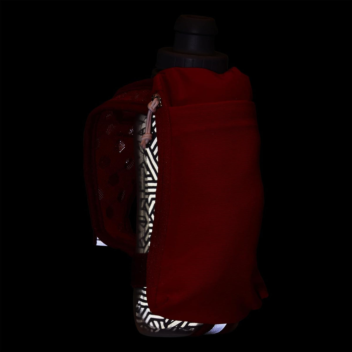 Nathan SpeedView Insulated Handheld Running Water Bottle Flask 18oz – Double-Wall Insulation, Ergonomic Grip, Blast Valve Cap, Phone & Key Storage Pockets, Reflective Design