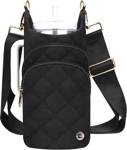 40oz Water Bottle Holder with Strap, Crossbody Drink Carrier Bag