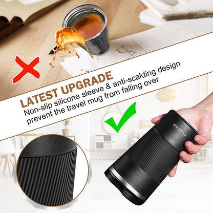 Insulated Travel Coffee Mug 16 oz, Spill Proof Coffee Mug To Go, Leakproof Stainless Steel Coffee Tumblers Reusable Thermal Coffee Cup with Lid for Hot & Cold Drinks (Blue, 510ml)