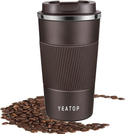 Insulated Travel Coffee Mug 16 oz, Spill Proof Coffee Mug To Go, Leakproof Stainless Steel Coffee Tumblers Reusable Thermal Coffee Cup with Lid for Hot & Cold Drinks (Blue, 510ml)
