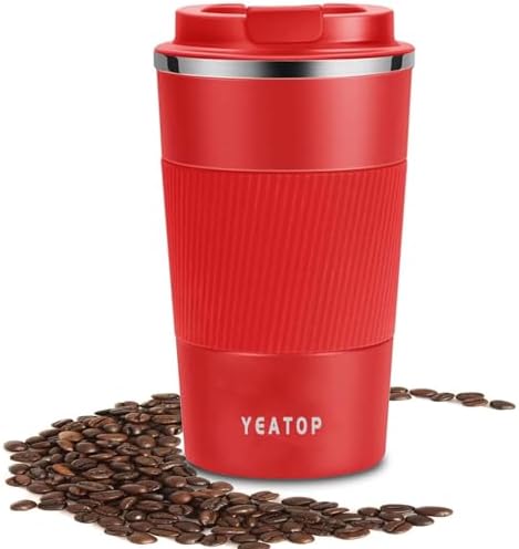 Insulated Travel Coffee Mug 16 oz, Spill Proof Coffee Mug To Go, Leakproof Stainless Steel Coffee Tumblers Reusable Thermal Coffee Cup with Lid for Hot & Cold Drinks (Blue, 510ml)