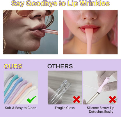 6PCS Silicone Anti-Wrinkle Straws Fit for Stanley 40oz 30oz Tumblers