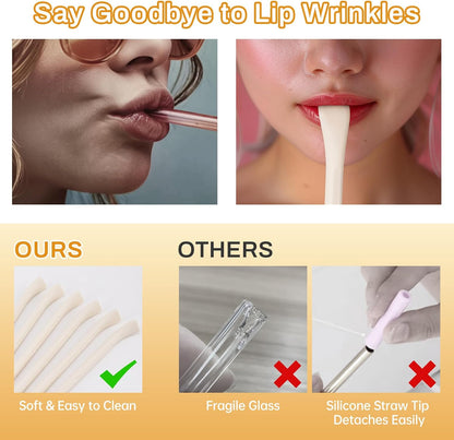 6PCS Silicone Anti-Wrinkle Straws Fit for Stanley 40oz 30oz Tumblers
