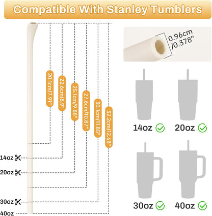 6PCS Silicone Anti-Wrinkle Straws Fit for Stanley 40oz 30oz Tumblers
