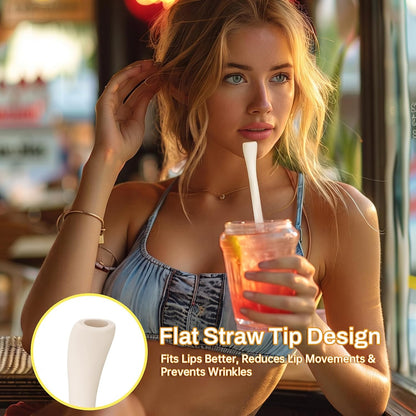 6PCS Silicone Anti-Wrinkle Straws Fit for Stanley 40oz 30oz Tumblers