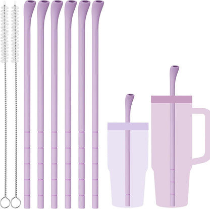 6PCS Silicone Anti-Wrinkle Straws Fit for Stanley 40oz 30oz Tumblers