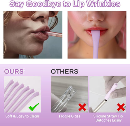6PCS Silicone Anti-Wrinkle Straws Fit for Stanley 40oz 30oz Tumblers