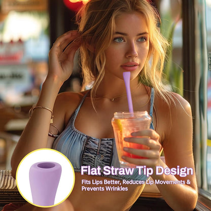 6PCS Silicone Anti-Wrinkle Straws Fit for Stanley 40oz 30oz Tumblers
