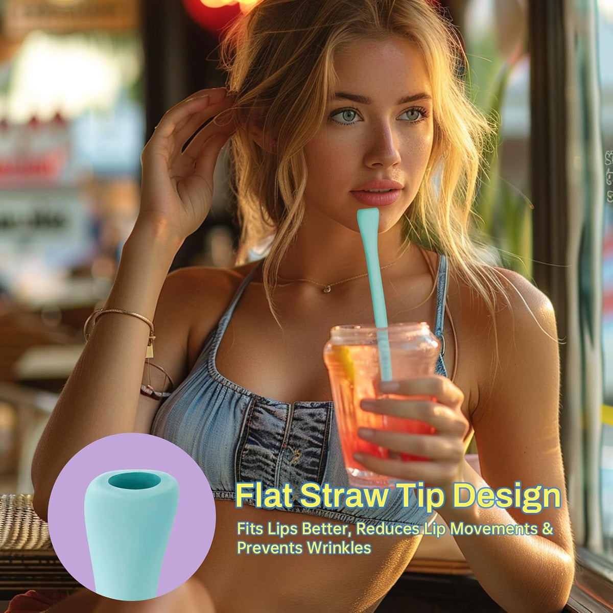 6PCS Silicone Anti-Wrinkle Straws Fit for Stanley 40oz 30oz Tumblers