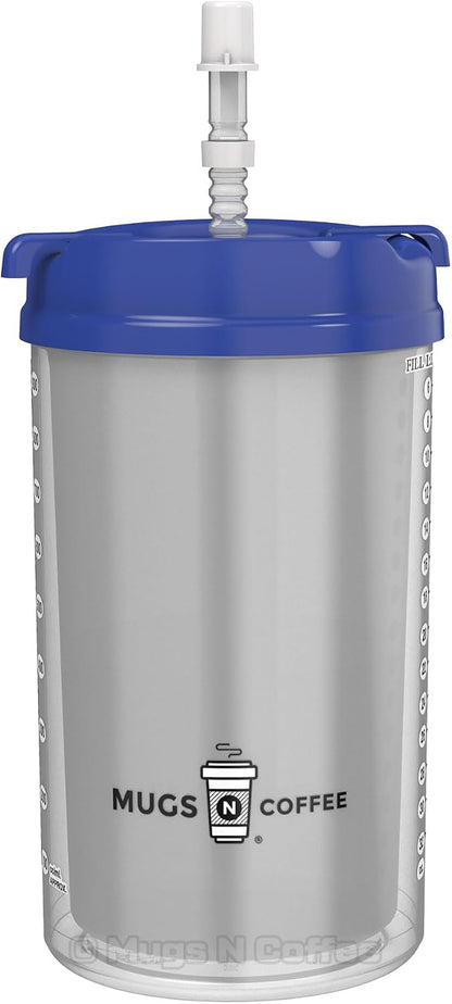 32 oz Double Wall Insulated Hospital Mug - Cold Drink Mug - Large Carry Handle - Includes Straw (1, Teal)