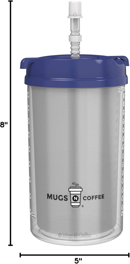 32 oz Double Wall Insulated Hospital Mug - Cold Drink Mug - Large Carry Handle - Includes Straw (1, Teal)