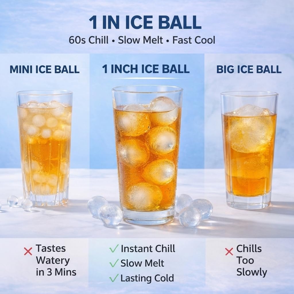 Ice Cube Tray with Lid and Bin, 1" Round Ice Trays for Freezer