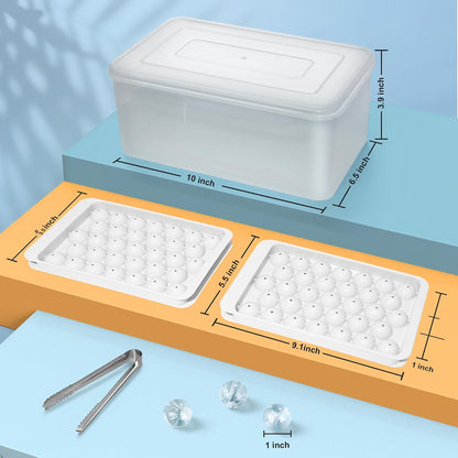 Ice Cube Tray with Lid and Bin, 1" Round Ice Trays for Freezer