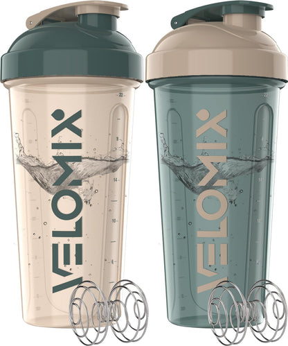 2 Pack 28oz Protein Shaker Bottle for Protein Mixes, ColorBurst