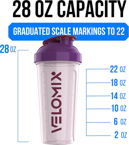 2 Pack 28oz Protein Shaker Bottle for Protein Mixes, ColorBurst