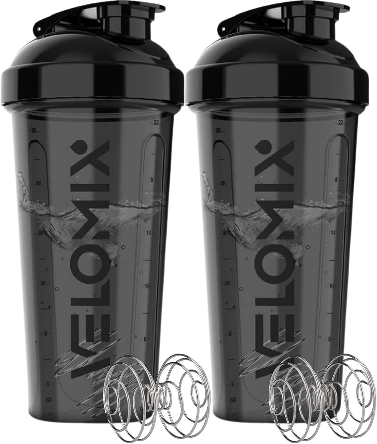 2 Pack 28oz Protein Shaker Bottle for Protein Mixes, ColorBurst