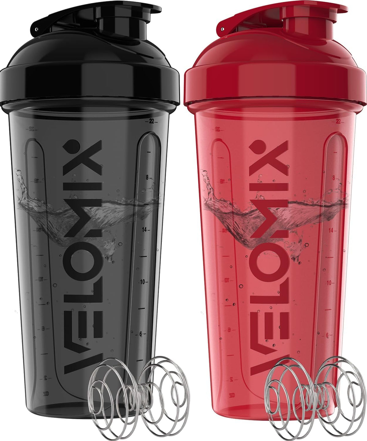 2 Pack 28oz Protein Shaker Bottle for Protein Mixes, ColorBurst