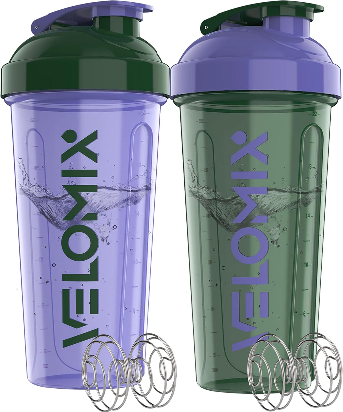2 Pack 28oz Protein Shaker Bottle for Protein Mixes, ColorBurst