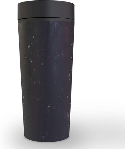 . Travel Mug (16oz) - The World's First Reusable Mug Made from Recycled Coffee Cups, 100% Leak-Proof, Sustainable & Insulated, Black on Cosmic Black